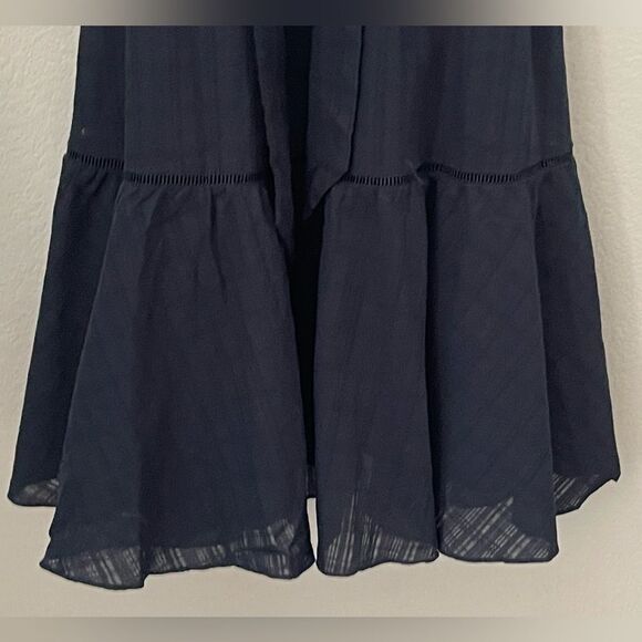 Madewell NWT Tie-Waist Tiered Midi Dress Size 0 in Windowpane Navy - Picture 12 of 12